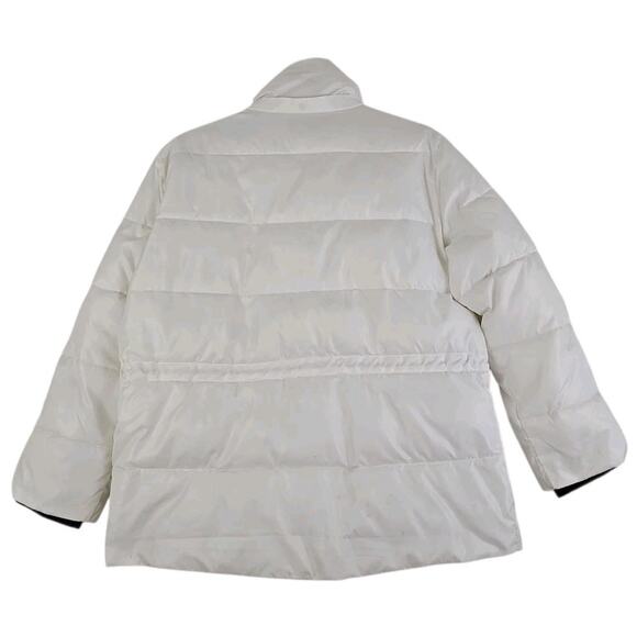 EXPRESS ~Men's Size M~ White Snow Puffer Watetproof & Warm Coat Zip-Up Jacket. - Picture 11 of 16